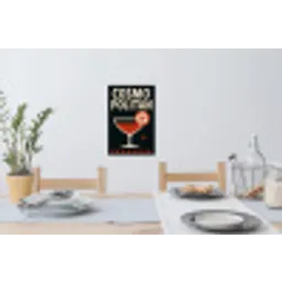 Cocktail - Zwart - Illustratie Muursticker klein -eettafel