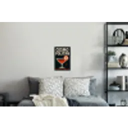 Cocktail - Zwart - Illustratie Muursticker klein -slaapkamer
