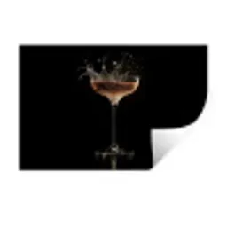 Cocktail - Zwart - Spetters - Glas Muursticker klein -3d