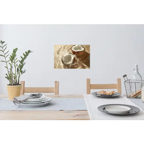 Kokosnoot - Water - Beige - Spetters Muursticker klein -eettafel