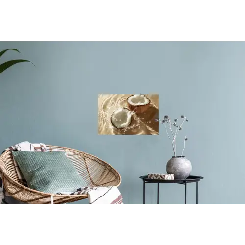 Kokosnoot - Water - Beige - Spetters Muursticker klein -plant