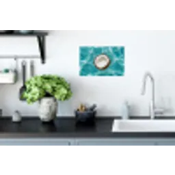 Kokosnoot - Water - Wit Muursticker klein -keuken