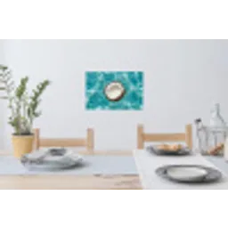 Kokosnoot - Water - Wit Muursticker klein -eettafel
