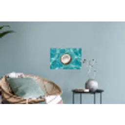 Kokosnoot - Water - Wit Muursticker klein -plant
