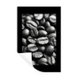 Koffiebonen - Zwart - Vintage Muursticker klein -3d