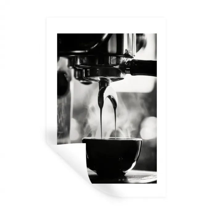 Coffee - Espresso - Koffiemachine - Kop Muursticker klein -3d