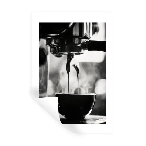 Coffee - Espresso - Koffiemachine - Kop Muursticker klein -3d