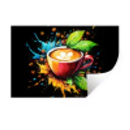 Koffie - Graffiti - Drinken - Abstract Muursticker klein -3d