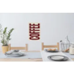 Koffie -Japandi - Rood - Vintage Muursticker klein -eettafel