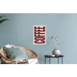 Koffie -Japandi - Rood - Vintage Muursticker klein -plant