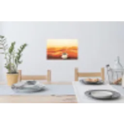Koffie - Landschap - Oranje - Koffiebonen Muursticker klein -eettafel