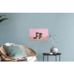 Koffiebekers - Deksel - Verf - Textuur Muursticker klein -plant