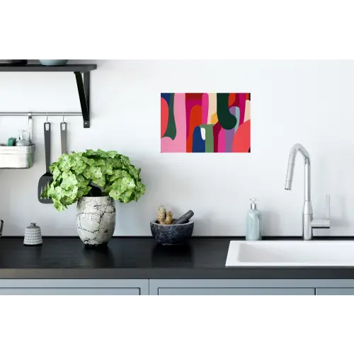 Kleurvakken - Recht - Rond - Abstract Muursticker klein -keuken