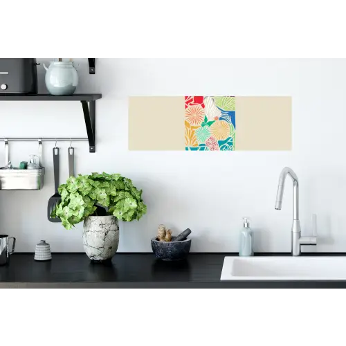 Kleurrijk - Abstract - Bloemen - Patronen Muursticker klein -keuken