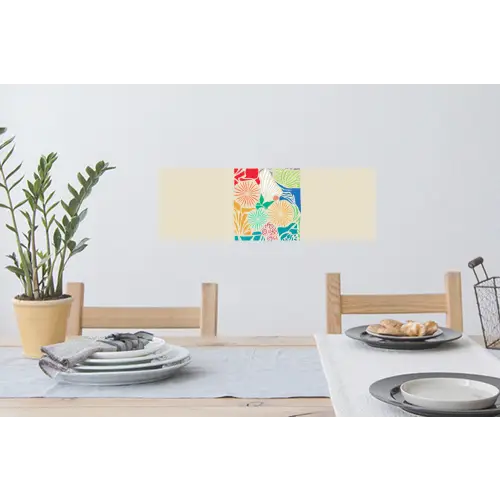 Kleurrijk - Abstract - Bloemen - Patronen Muursticker klein -eettafel