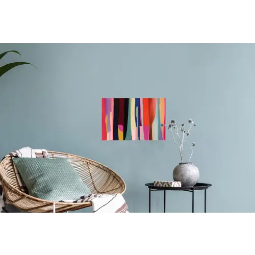 Kleurbanen - Verticaal - Kleurrijk Muursticker klein -plant