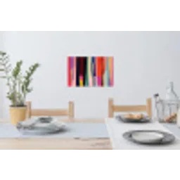 Kleurbanen - Verticaal - Kleurrijk Muursticker klein -eettafel