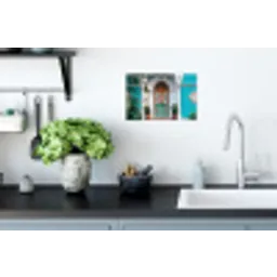 Zuilen - Sierlijke - Deur - Blauw Muursticker klein -keuken