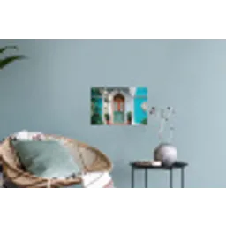 Zuilen - Sierlijke - Deur - Blauw Muursticker klein -plant