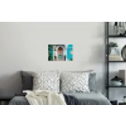 Zuilen - Sierlijke - Deur - Blauw Muursticker klein -slaapkamer
