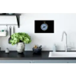 Kompas - Delfts blauw - Zwart Muursticker klein -keuken