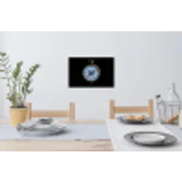 Kompas - Delfts blauw - Zwart Muursticker klein -eettafel