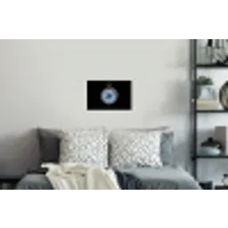Kompas - Delfts blauw - Zwart Muursticker klein -slaapkamer