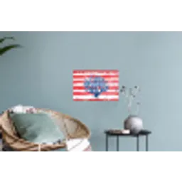 Koraal - Verfstructuur - Rood - Blauw Muursticker klein -plant