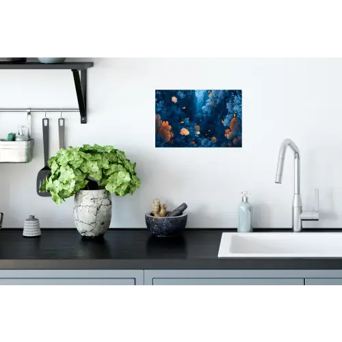 Koraalrif - Vissen - Oceaan - Blauw Muursticker klein -keuken