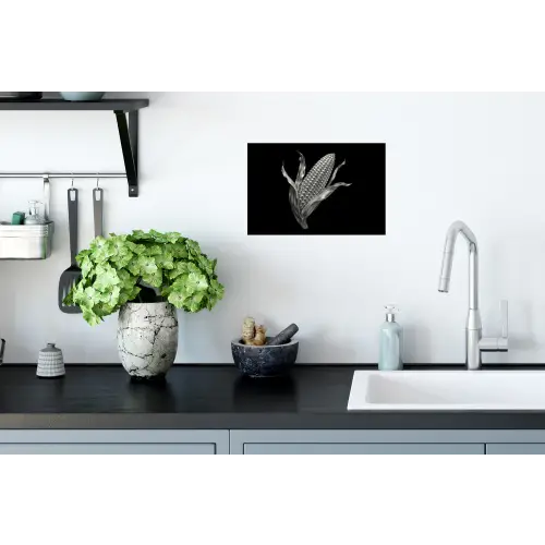 Maïskolf - Glanzend metaal - Elegant Muursticker klein -keuken