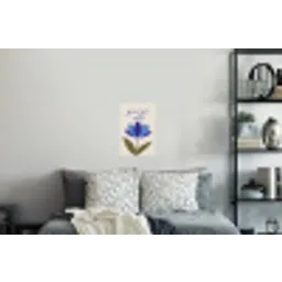 Korenbloem - Valentijn - Bloem - Blauw Muursticker klein -slaapkamer