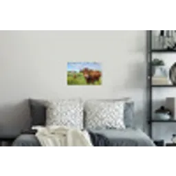 Koe - Weide - Bloemen Muursticker klein -slaapkamer