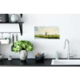 Koeien - Windmolen - Weide - Blauw Muursticker klein -keuken