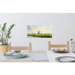 Koeien - Windmolen - Weide - Blauw Muursticker klein -eettafel