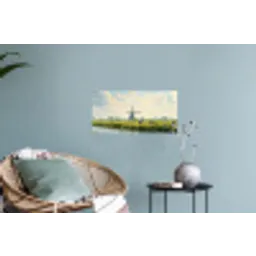 Koeien - Windmolen - Weide - Blauw Muursticker klein -plant