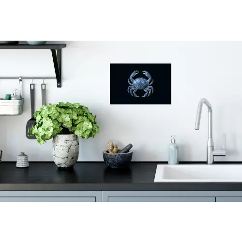 Krab - Delfts blauw - Dieren Muursticker klein -keuken