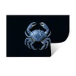Krab - Delfts blauw - Dieren Muursticker klein -3d