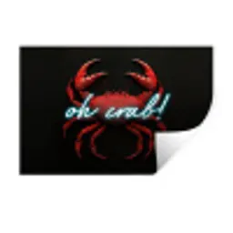 Krab - Rood - Neon - Quote Muursticker klein -3d