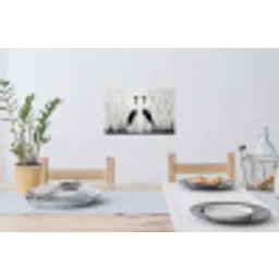 Kraanvogels - Gras - Hartvorm - Zwart Muursticker klein -eettafel