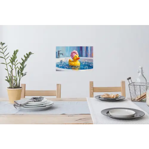 Creatief - Badeend - Kleurrijk Muursticker klein -eettafel