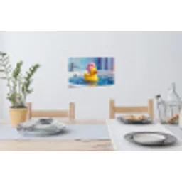 Creatief - Badeend - Kleurrijk Muursticker klein -eettafel