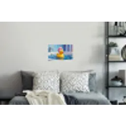 Creatief - Badeend - Kleurrijk Muursticker klein -slaapkamer