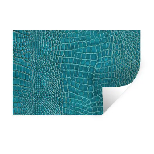 Krokodillenleertextuur - Blauw - Exotisch Muursticker klein -3d