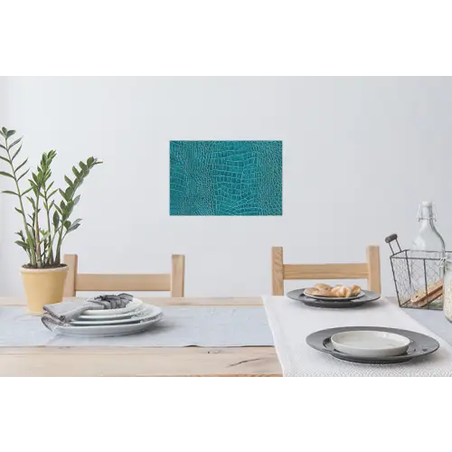 Krokodillenleertextuur - Blauw - Exotisch Muursticker klein -eettafel