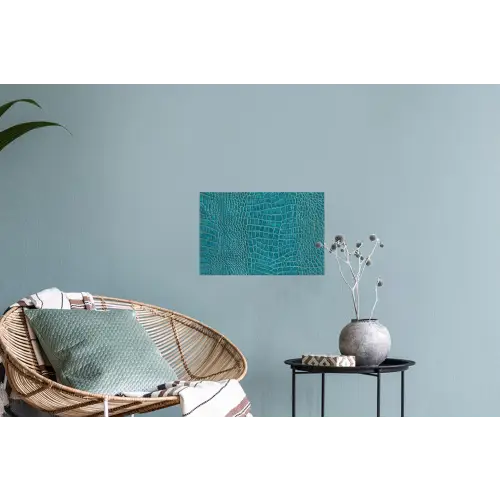Krokodillenleertextuur - Blauw - Exotisch Muursticker klein -plant
