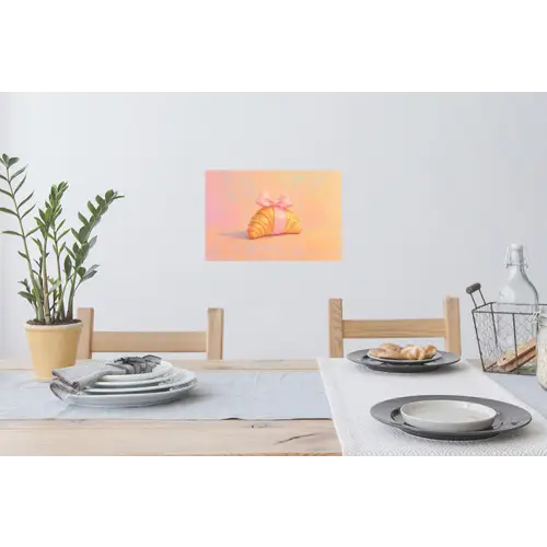 Croissant - Strik - Roze Muursticker klein -eettafel