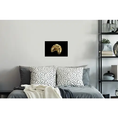 Croissant - Brood - Goud - Zwart Muursticker klein -slaapkamer