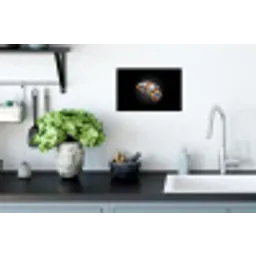 Croissant - Bloemenpatroon - Delftsblauw Muursticker klein -keuken