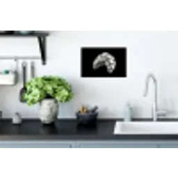 Croissant - Metaal - Zilver Muursticker klein -keuken