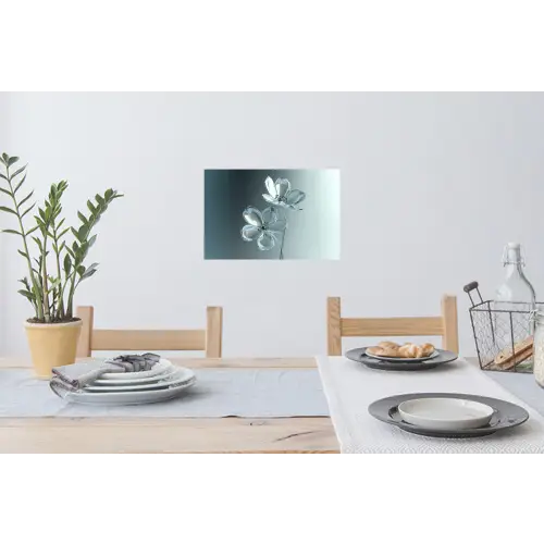 Kristal - Bloemen - Grijs Muursticker klein -eettafel
